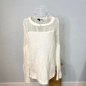 Gorgeous vintage white/cream embroidered crochet sweater